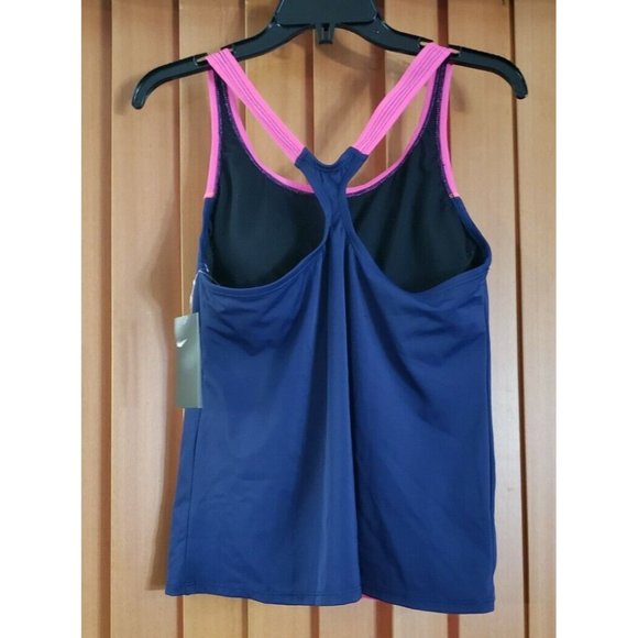 Nike Color Surge Powerback Tankini Swimsuit  Pink  NESS9363 - Picture 3 of 4